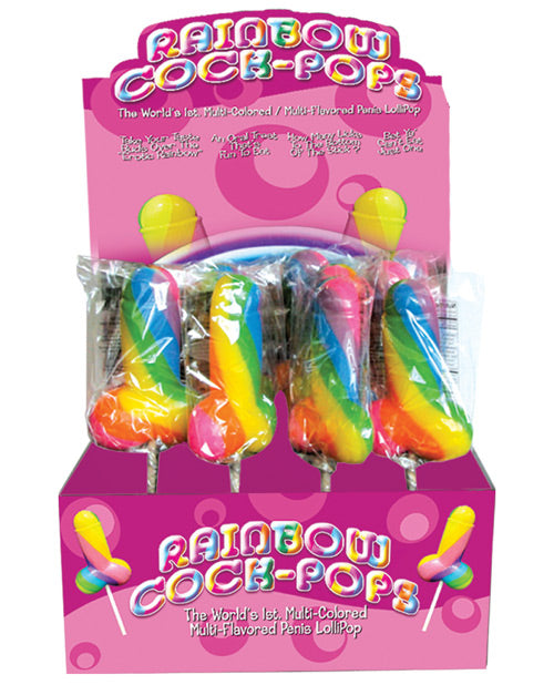 Rainbow Cock Pops - Display of 12