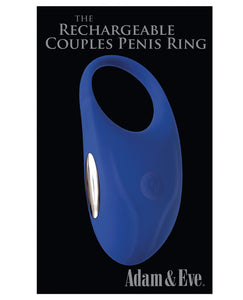 Adam & Eve Rechargeable Couples Penis Ring - Blue