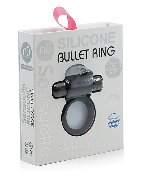 Nu Sensuelle 7 Function Silicone Bullet Ring - Black