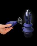 Icicles No. 85 Hand Blown Glass Vibrating Butt Plug w/Remote - Blue