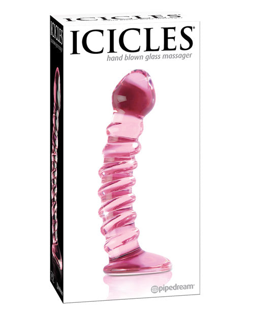Icicles No28 Handblown Glass- Clear w/ Ridges